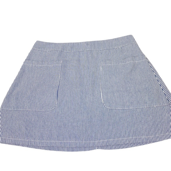 Seek The Label Blue White Pinstripe Mini Skirt Small - Picture 7 of 10